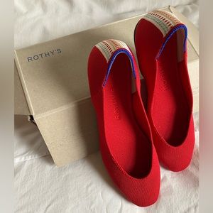 Rothy's Square-Toed Flats, color Cardinal, size 7